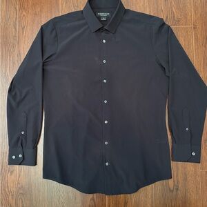 Mizzen+Main Black Long-Sleeve Performance Dress Shirt